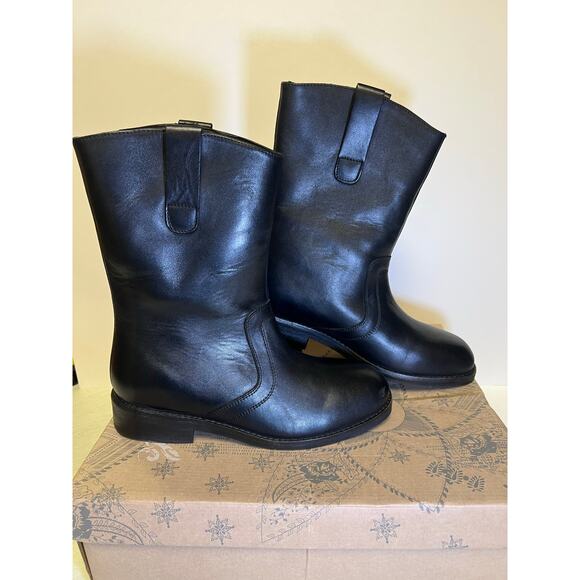 Free People Easton Equestrian Black Leather Womens Size 6.5 (37.5) NEW! - Picture 2 of 10